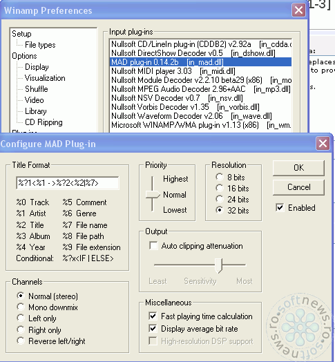MAD Plug-in for Winamp 2.x v.0.14.2b