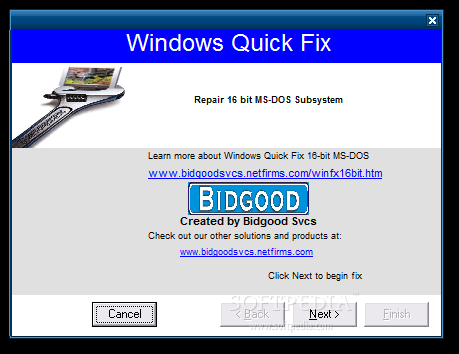 16-bit MS-DOS Subsystem Error Quick Fix