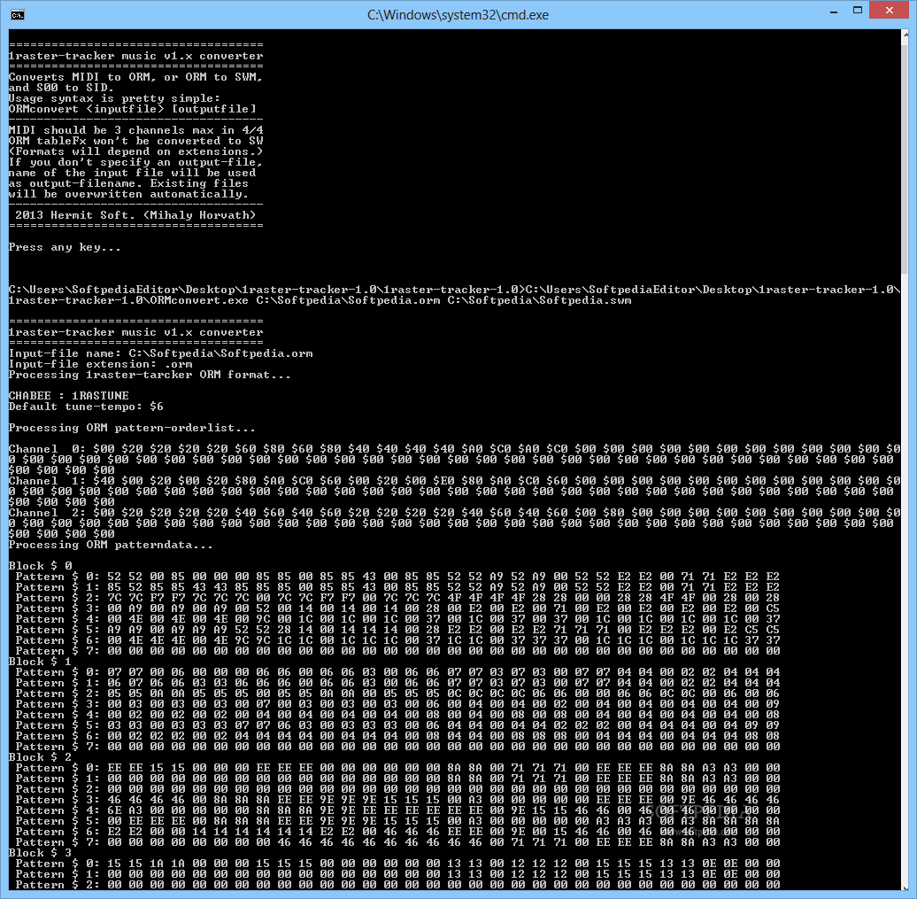 1raster-tracker music converter