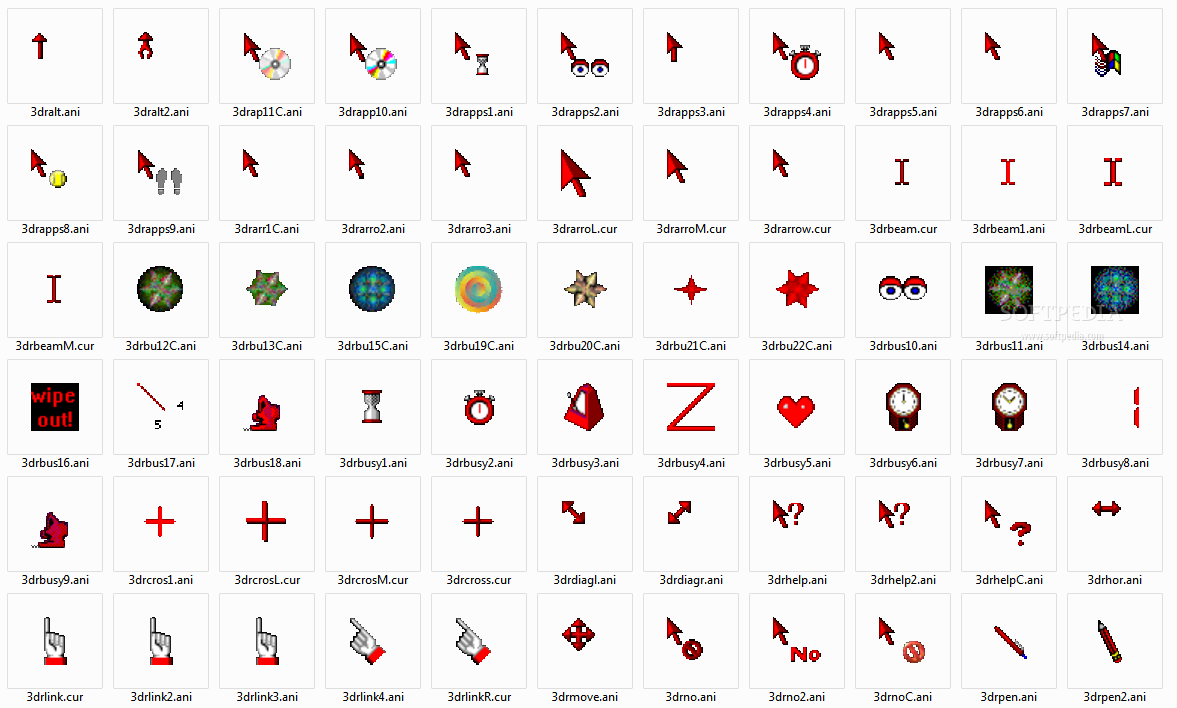 3D Red Animated Cursors