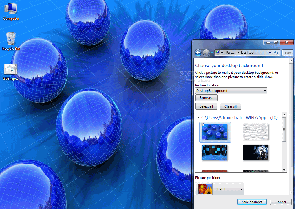3D Shapes Windows 7 Theme