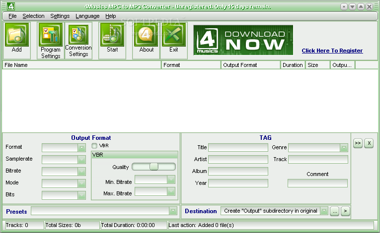 4Musics MPC to MP3 Converter