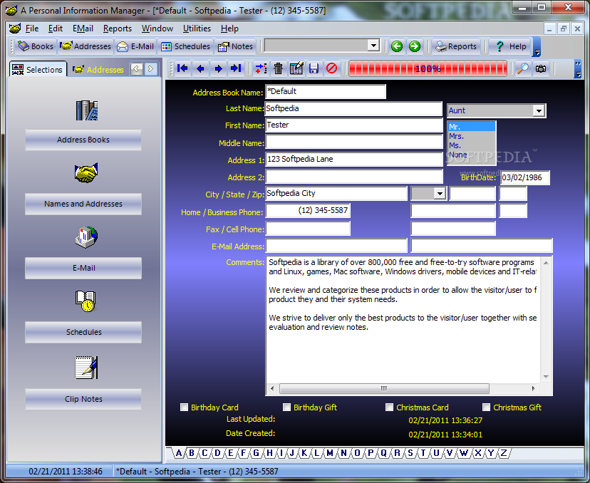 A Personal Information Manager