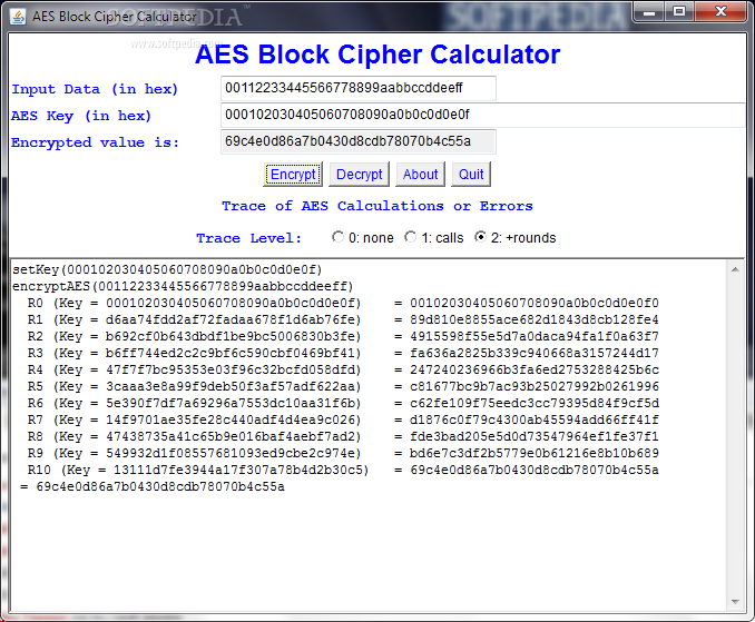 AES Block Chiper Calculator