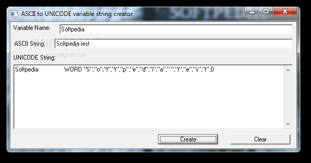 ASCII to UNICODE variable string creator