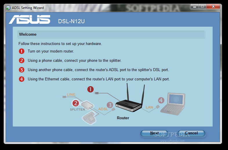 ASUS DSL-N12U B1 Wireless ADSL Router Utilities