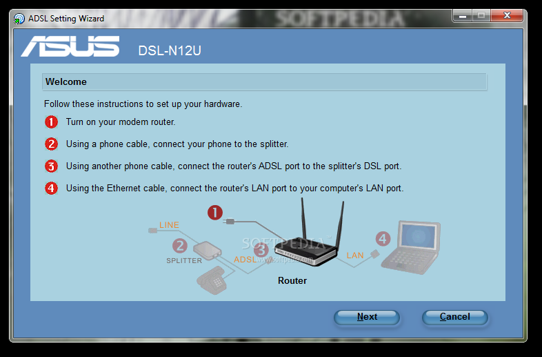 ASUS DSL-N12U Wireless ADSL Router Utilities