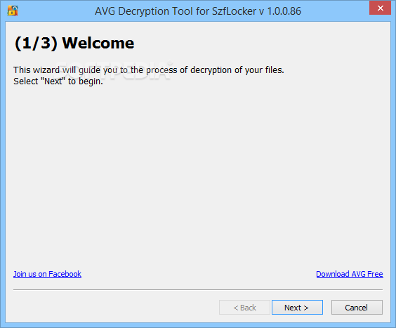 AVG Decryption Tool For SZFLocker