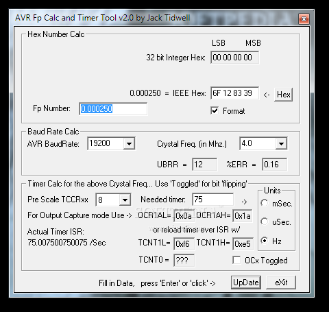 AVR Fp Calc and Timer Tool