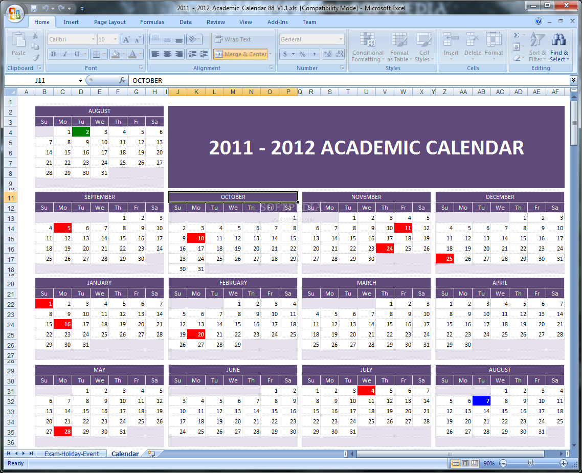 Academic Calendar 2011/2012