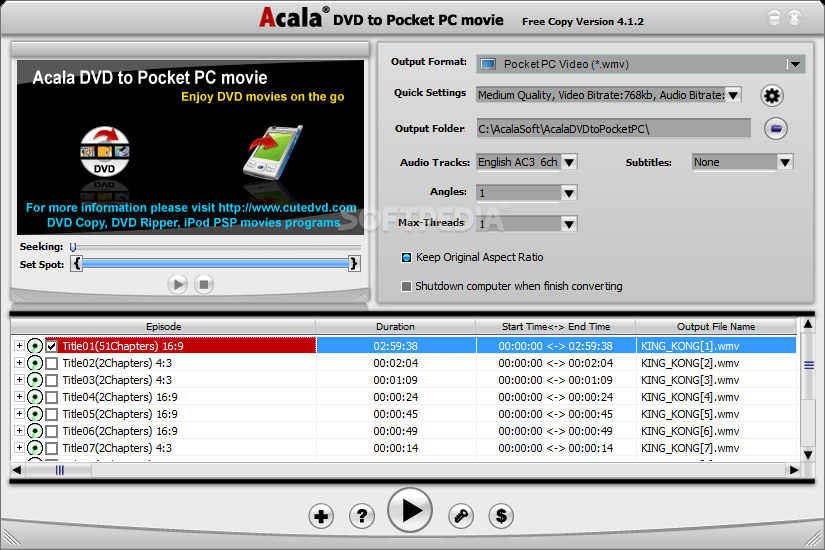 Top 48 Multimedia Apps Like Acala DVD to Pocket PC Movie - Best Alternatives