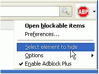 Adblock Plus: Element Hiding Helper
