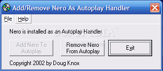Add / Remove Nero as AutoPlay Handler