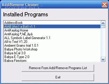 Add/Remove program cleaner
