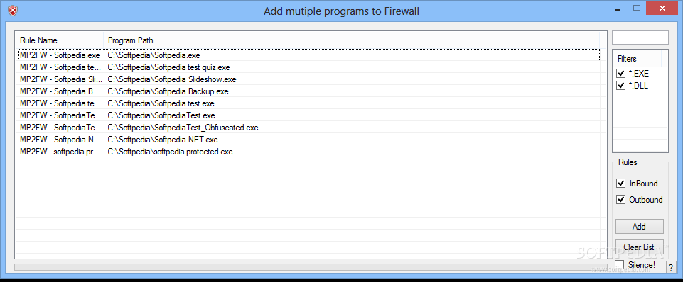 Add multiple programs to Firewall