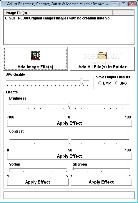 Adjust Brightness, Contrast, Soften & Sharpen Multiple Images At Once Software