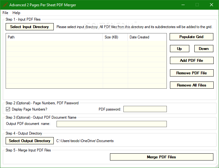 Advanced 2 Pages Per Sheet PDF Merger
