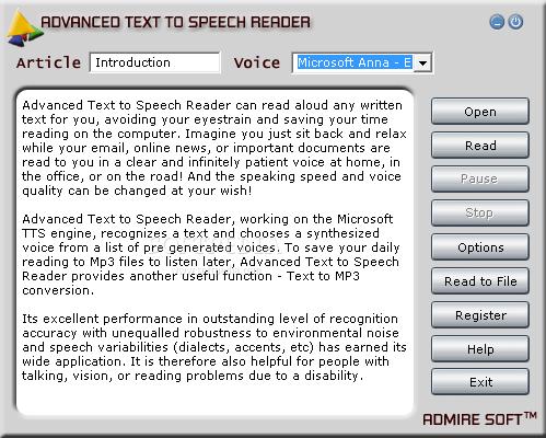 Advanced Text to Speech Reader