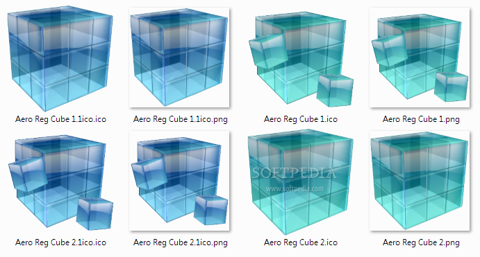 Aero Reg Cube Icon set