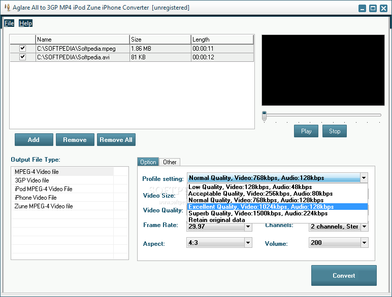Aglare All to 3GP MP4 iPod Zune iPhone Converter