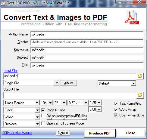 Aldo's Text-PDF PRO+ SDK