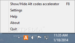 Alt codes accelerator