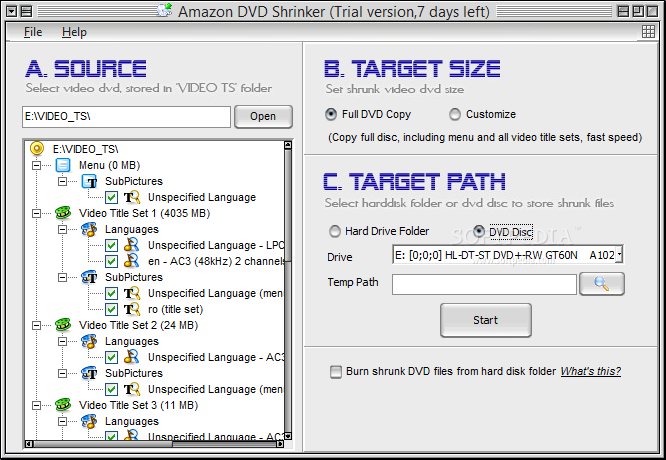 Amazon DVD Shrinker