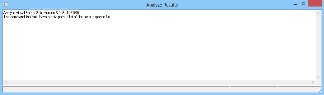 Analyze Visual SourceSafe