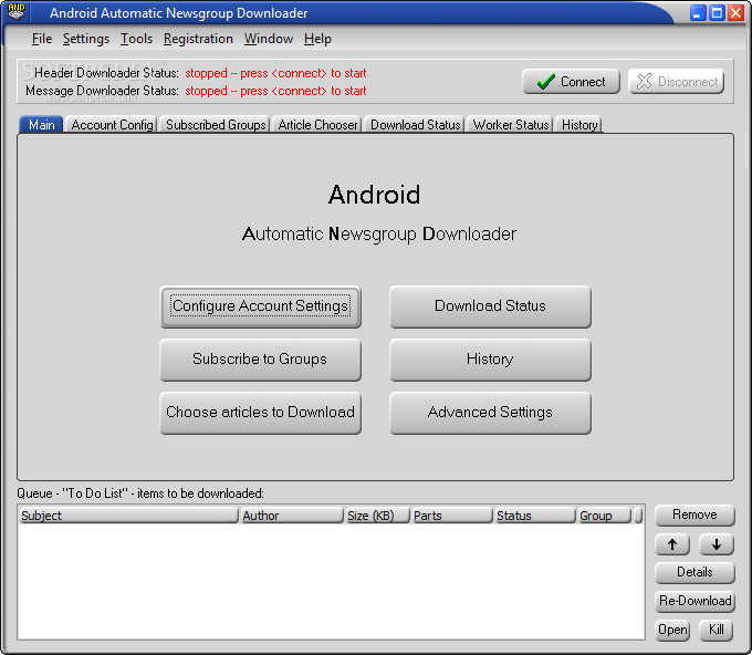 Android Newsgroup Downloader