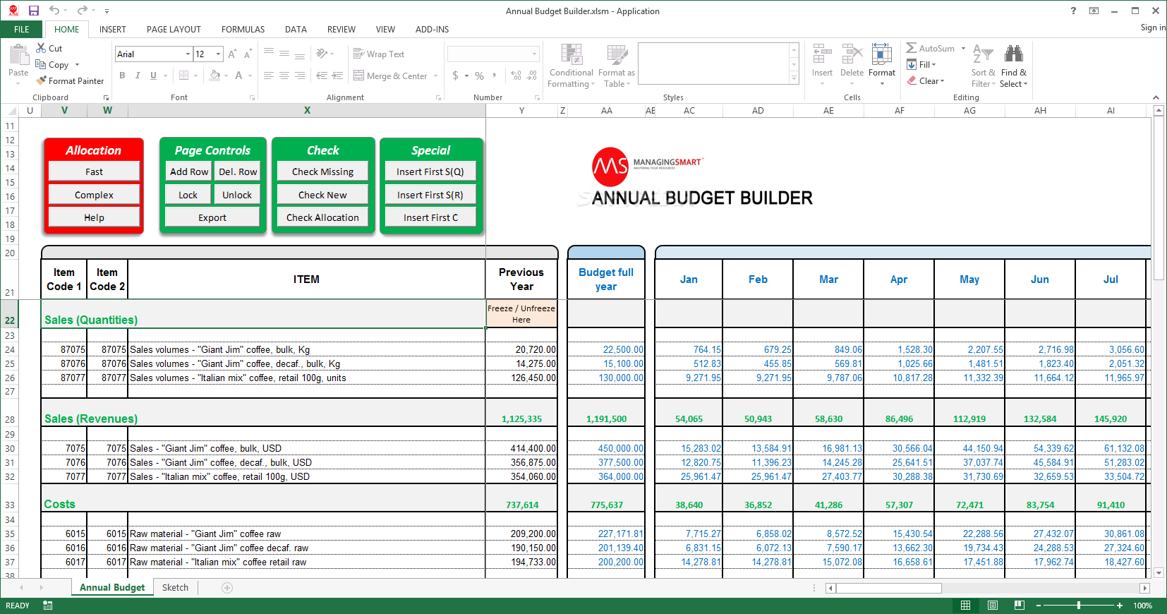 Annual Budget Builder