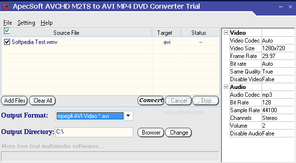 ApecSoft M2TS to AVI MP4 DVD Converter