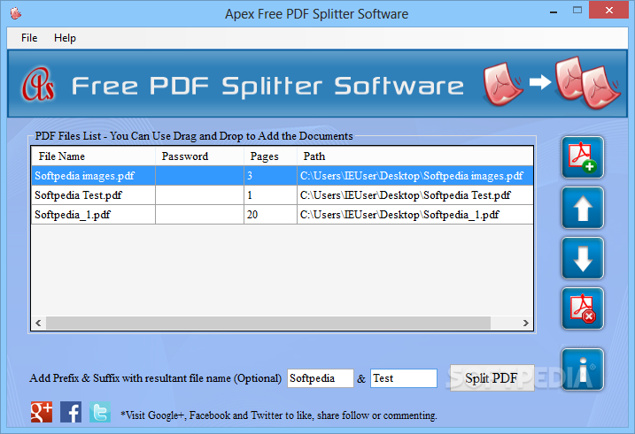 Apex Free PDF Splitter Software