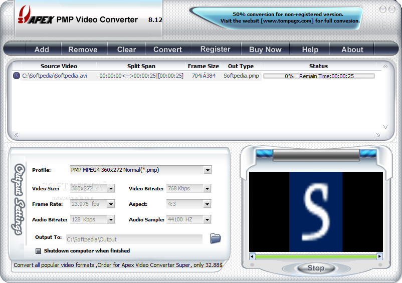 Apex PMP Video Converter