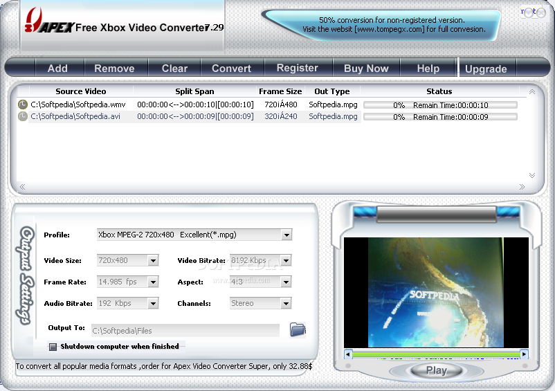 Apex xBox Video Converter