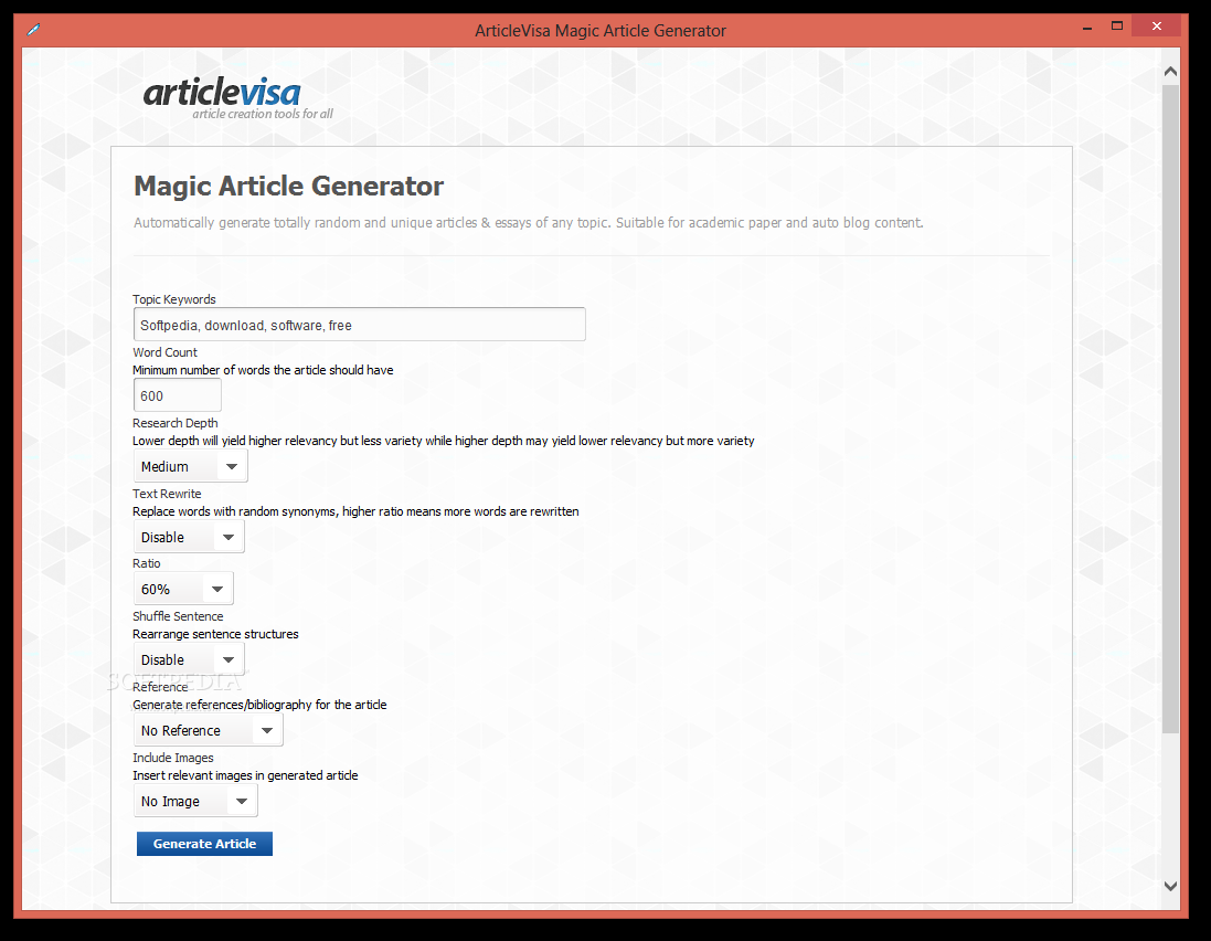 ArticleVisa Magic Article Generator
