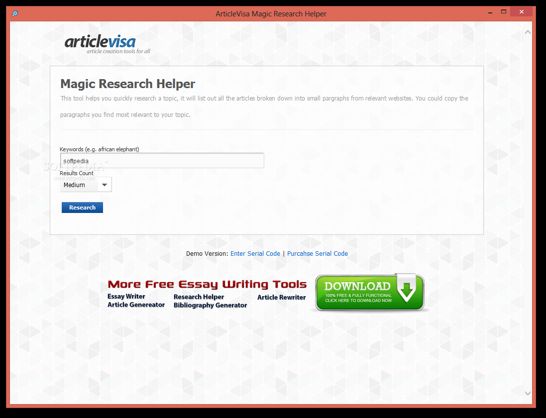 ArticleVisa Magic Research Helper