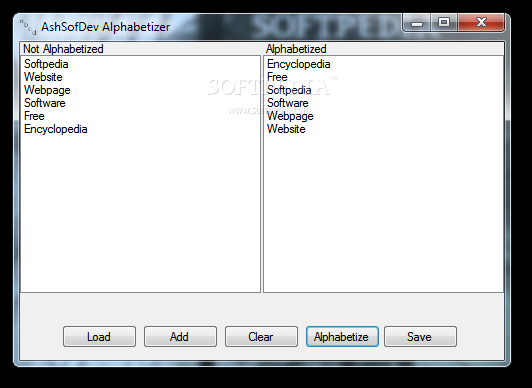 AshSofDev Alphabetizer