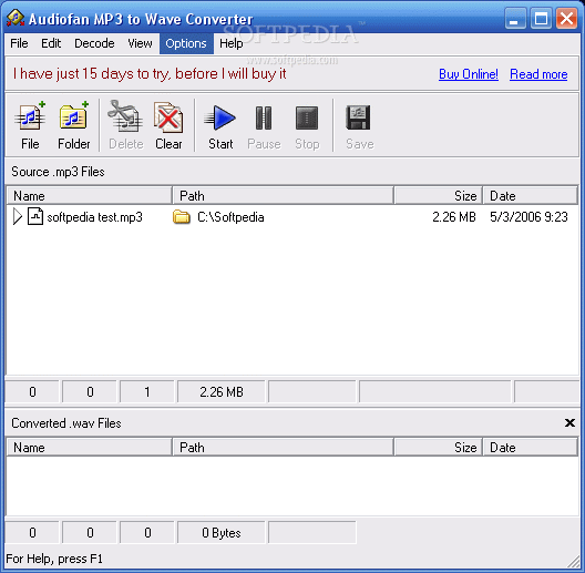 Audiofan MP3 to Wave Converter