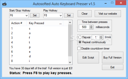 Autosofted Auto Keyboard Presser