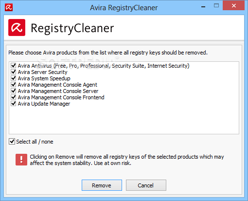 Avira Registry Cleaner