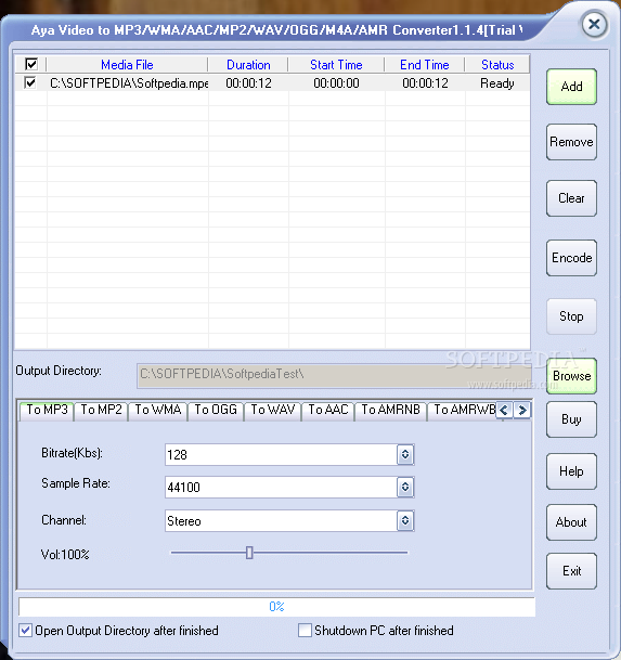 Aya Video to MP3 / WMA / AAC / MP2 / WAV / OGG / M4A / AMR Converter