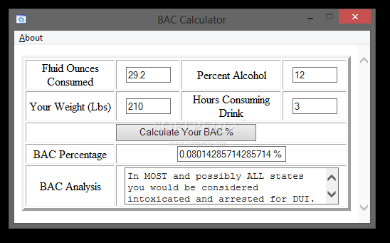 BAC Calculator