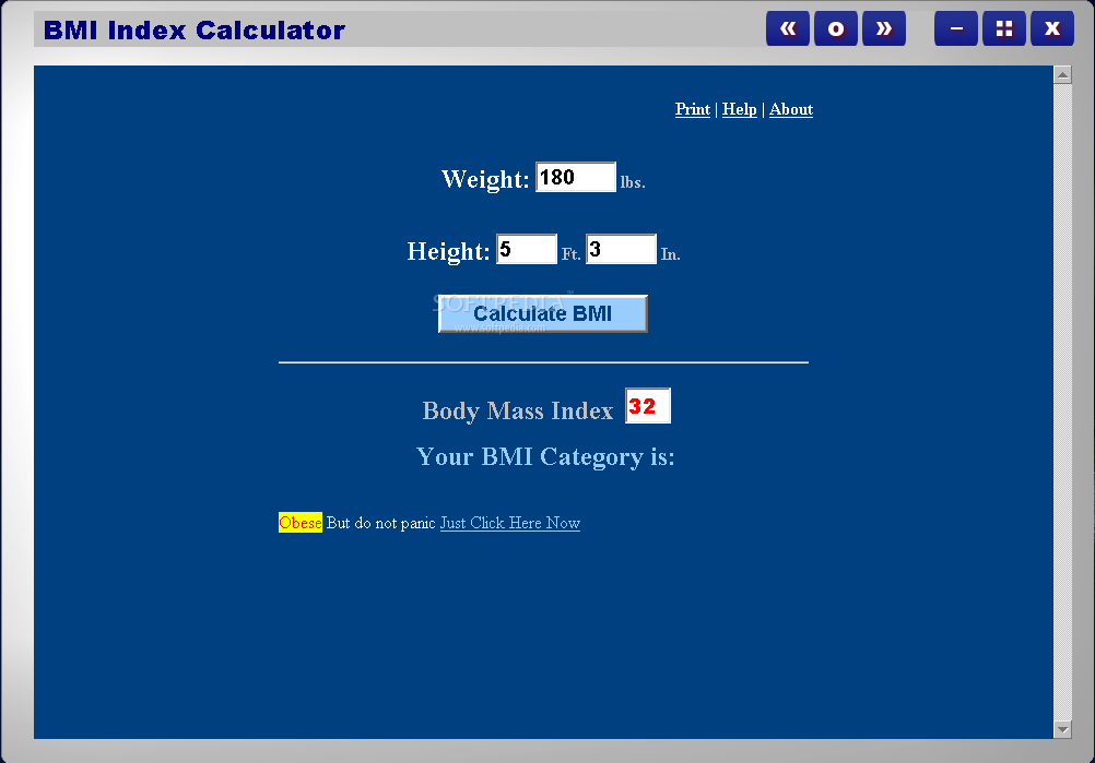 BMI Index Calculator