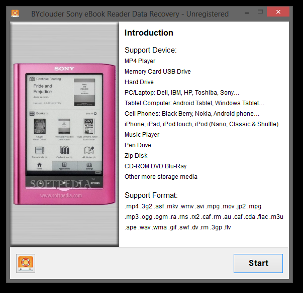 BYclouder Sony eBook Reader Data Recovery