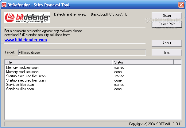 Backdoor.IRC.Sticy.A Removal Tool