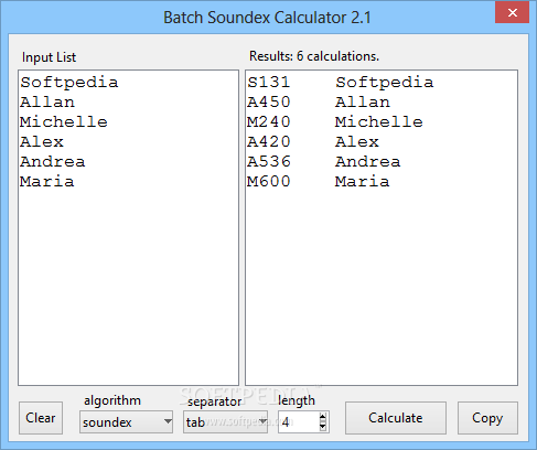 Batch Soundex Calculator