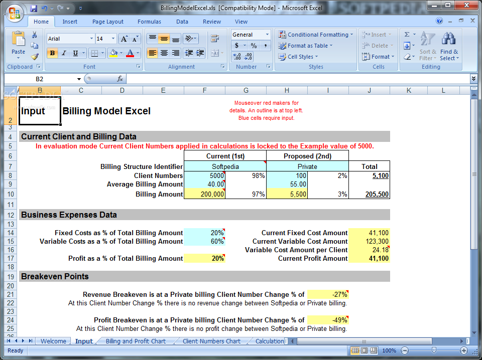 Billing Model Excel