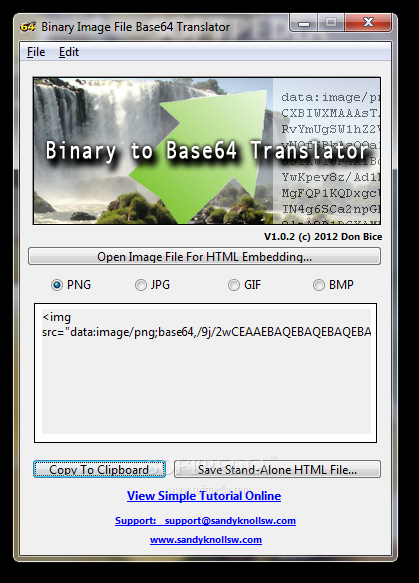 Binary Image File Base64 Translator
