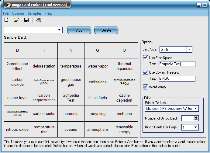 Bingo Card Maker