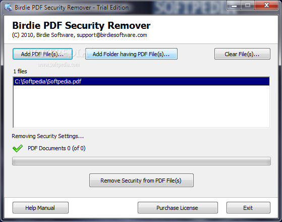 Birdie PDF Security Remover